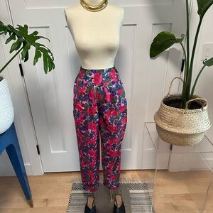Silk Vintage Multicolor Floral Women's Hot Pants